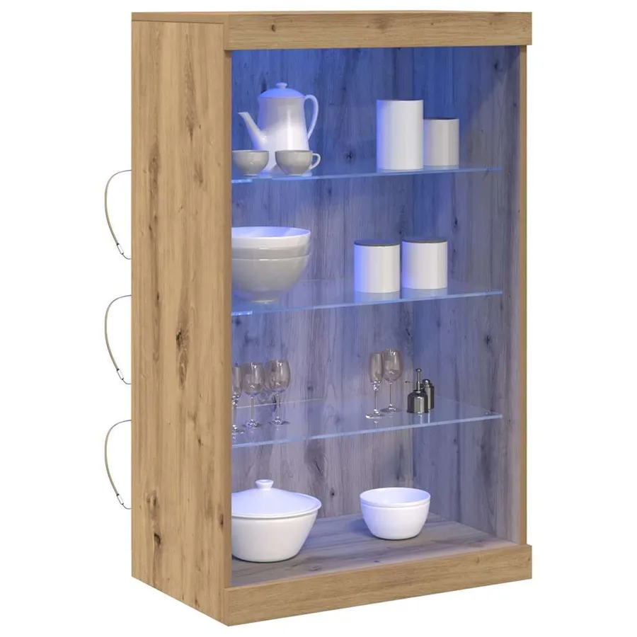 Buffet LED Chêne artisanal 60,5 x 37 x 100 cm Bois d'ingénierie - 3