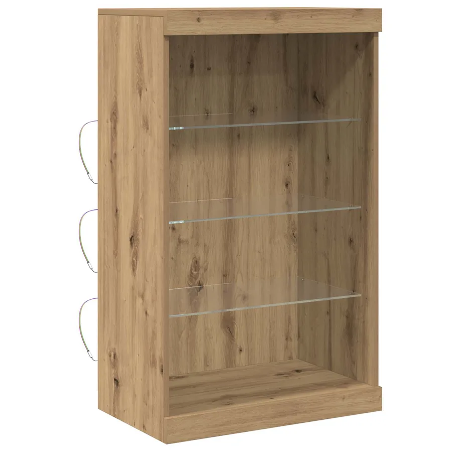 Buffet LED Chêne artisanal 60,5 x 37 x 100 cm Bois d'ingénierie - 5