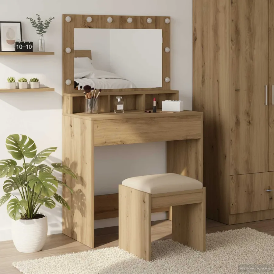 Table de Toilette Chêne artisanal 75,5 x 41 x 135 cm