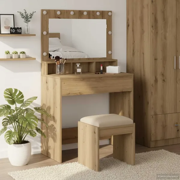 Table de Toilette Chêne artisanal 75,5 x 41 x 135 cm