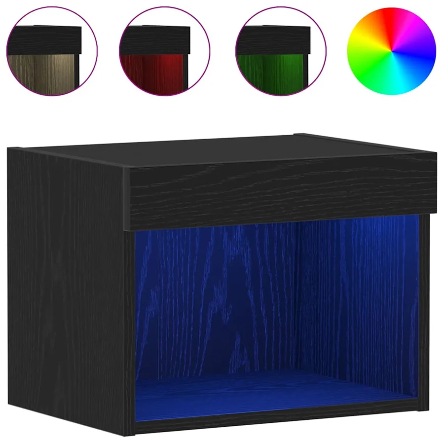 Ensemble meuble TV avec LED 2 pcs Chêne noir 40 x 30 x 30 cm - 4