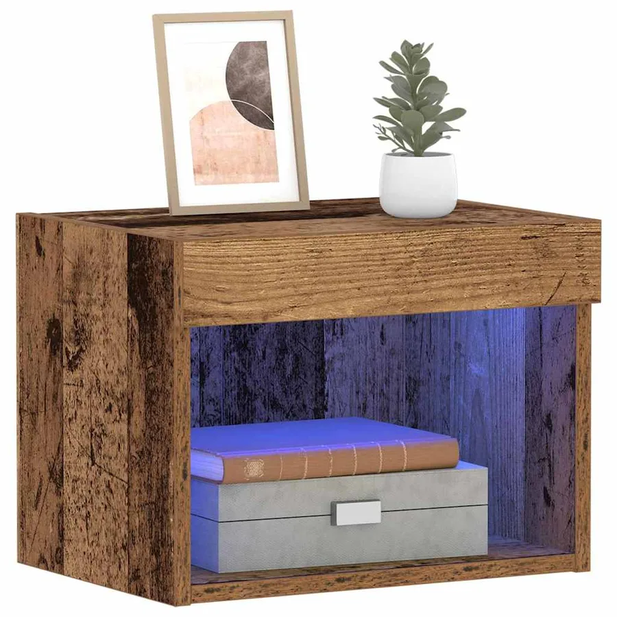 Ensemble meuble TV avec LED 2 pcs Bois ancien 40 x 30 x 30 cm - 3