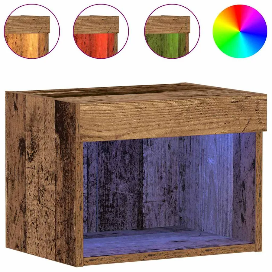 Ensemble meuble TV avec LED 2 pcs Bois ancien 40 x 30 x 30 cm - 4