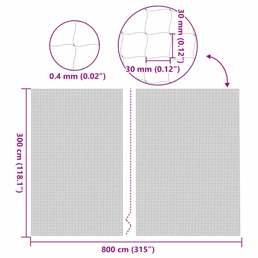 Filet pour chat transparent en nylon 8 x 3 m - 7
