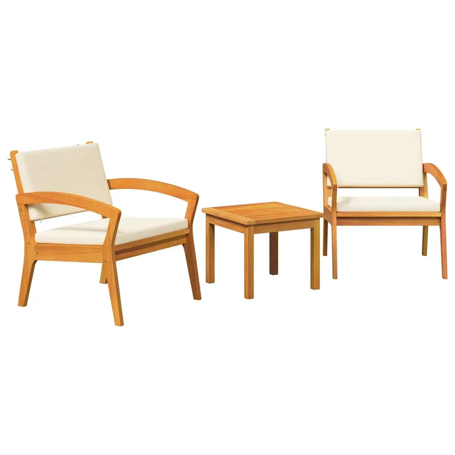 Ensemble bistrot avec coussin 3 pcs Marron Polyester - 2
