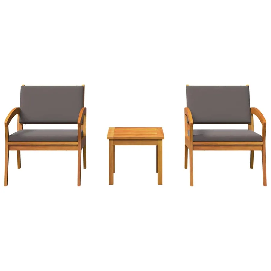 Ensemble bistrot avec coussin 3 pcs Marron Polyester - 7