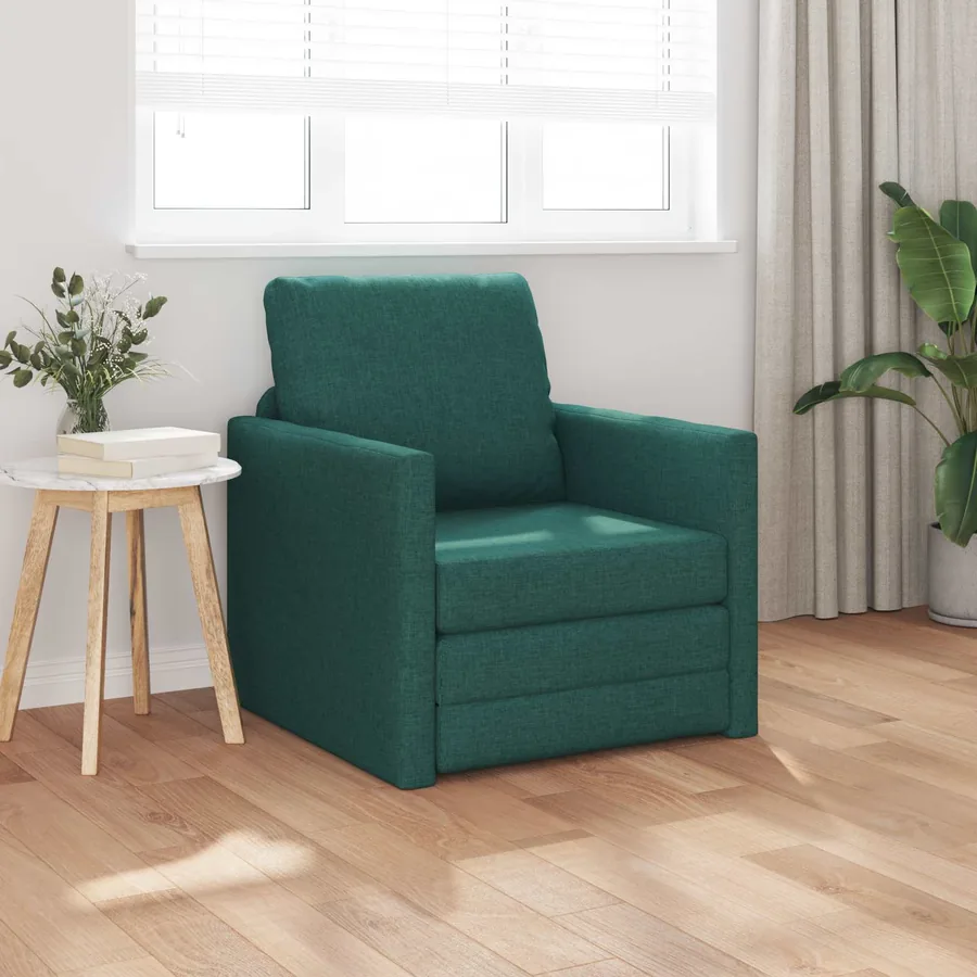 Canapé-Lit Vert foncé 74 x 77 x 81 cm tissu
