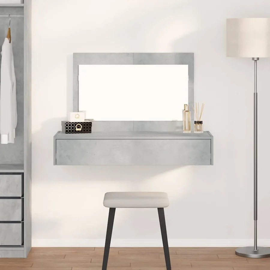 Table de Toilette Gris 100 x 40 x 70 cm Bois d'ingénierie