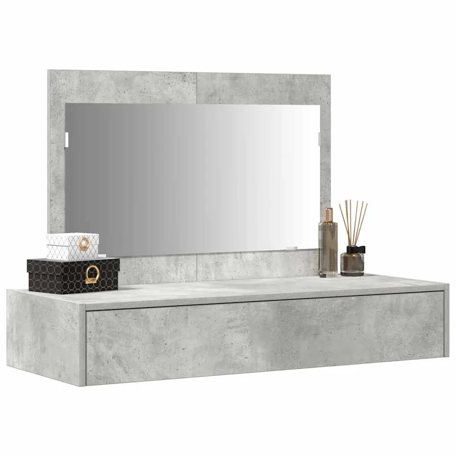 Table de Toilette Gris 100 x 40 x 70 cm Bois d'ingénierie - 3