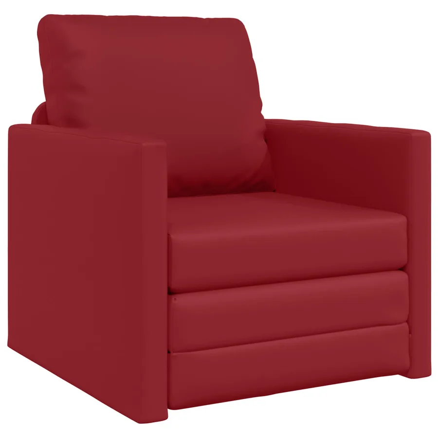 Canapé-Lit 60cm Bordeaux Simili cuir - 2