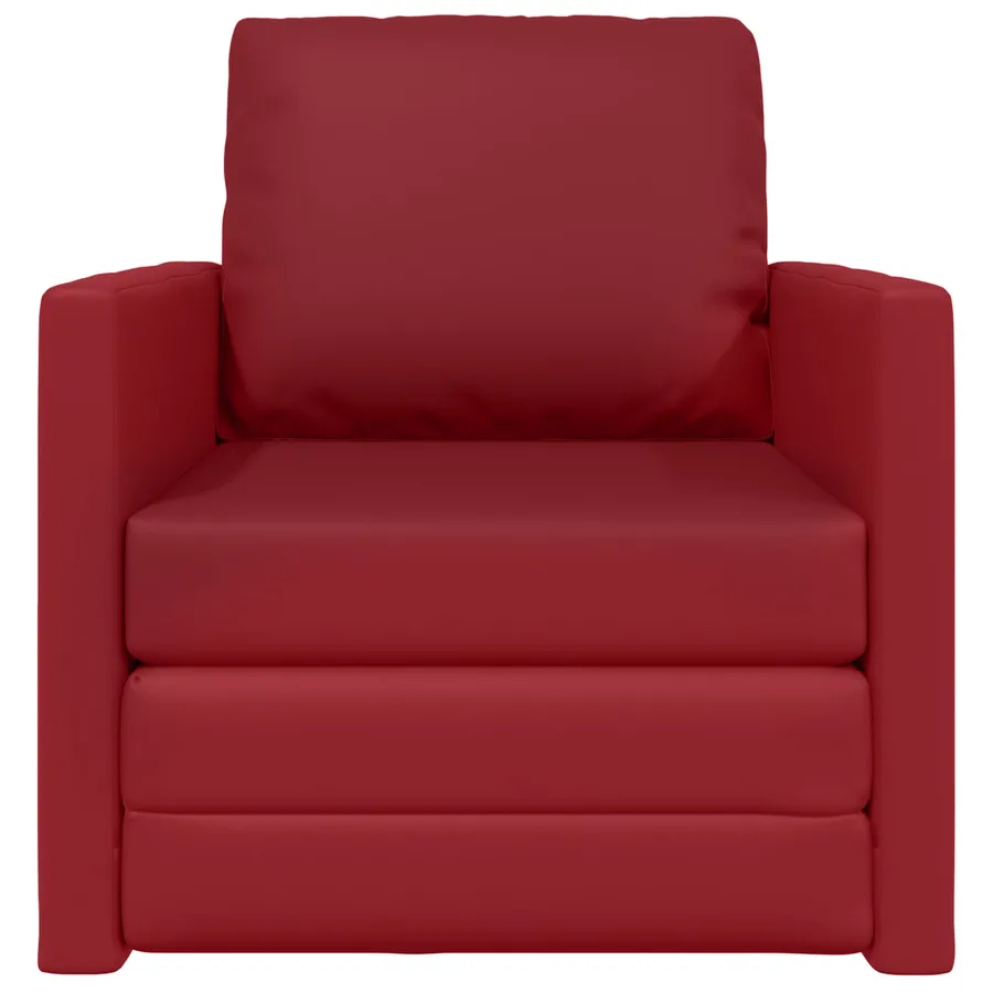 Canapé-Lit 60cm Bordeaux Simili cuir - 5