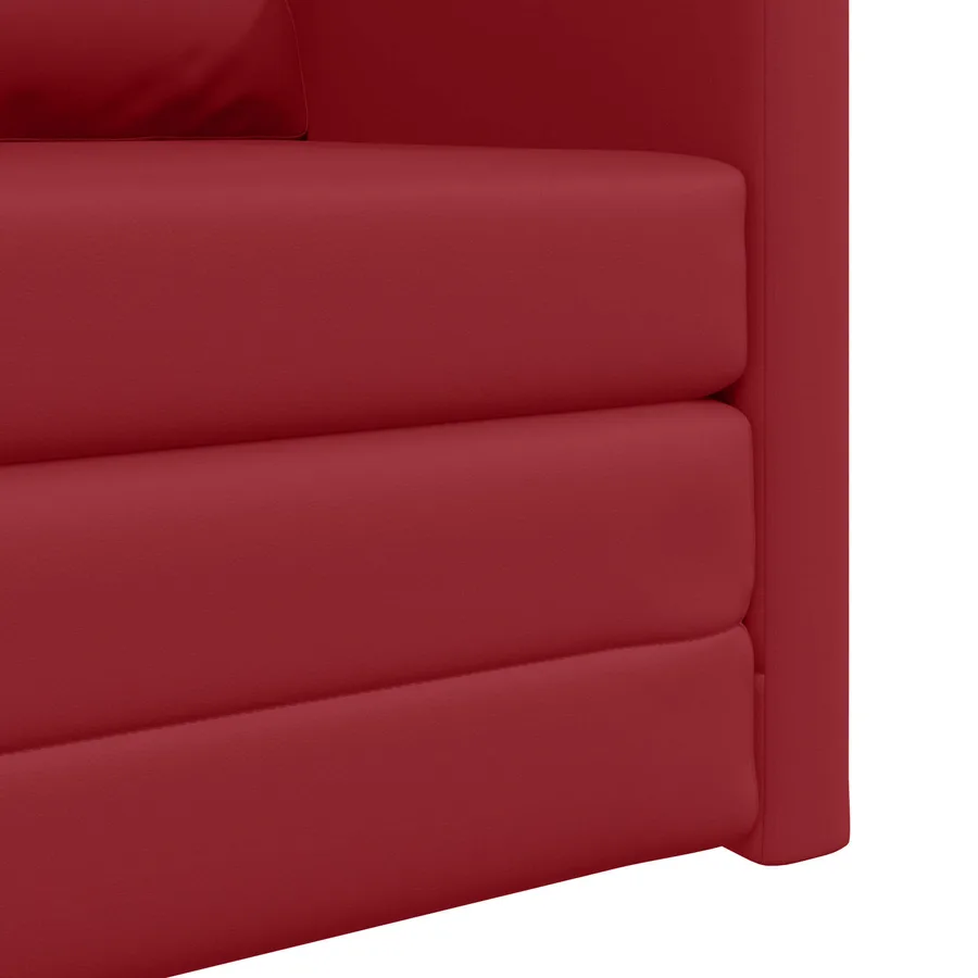 Canapé-Lit 60cm Bordeaux Simili cuir - 9