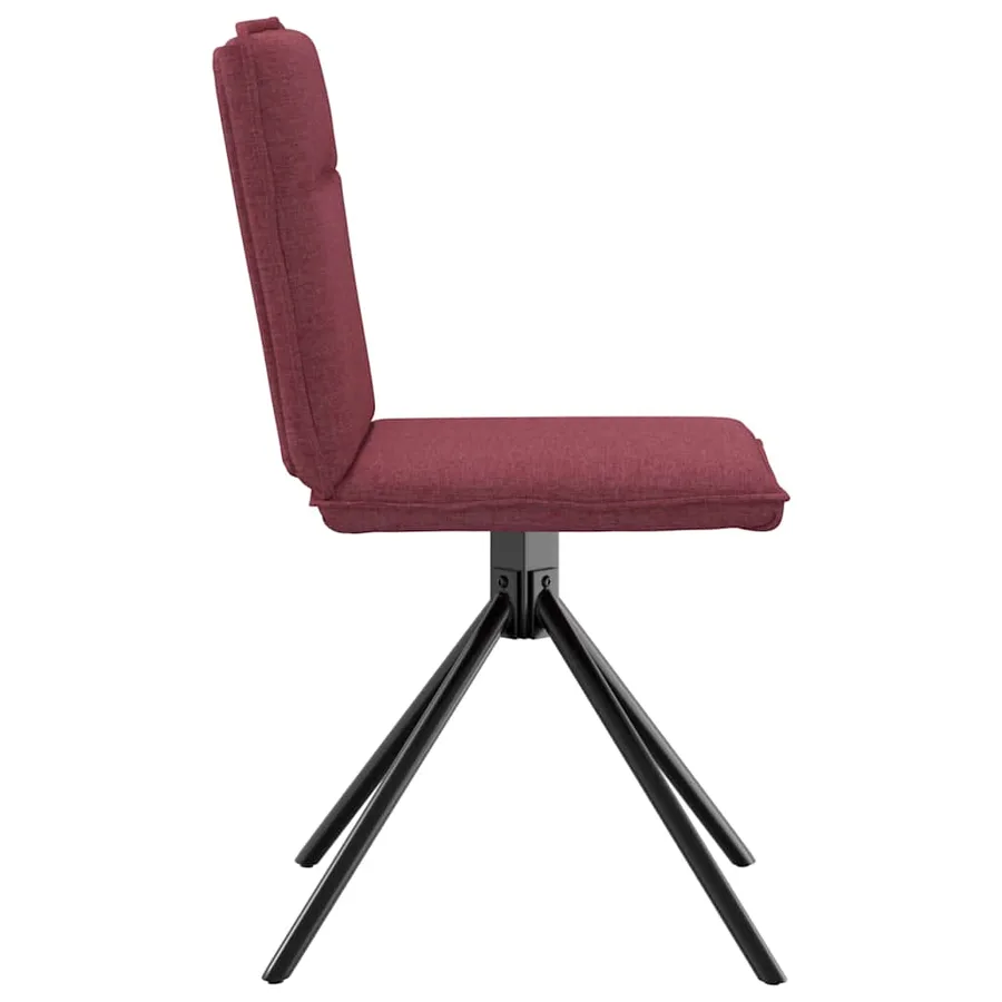 Chaises à manger lot de 2 rouge bordeaux tissu - 5