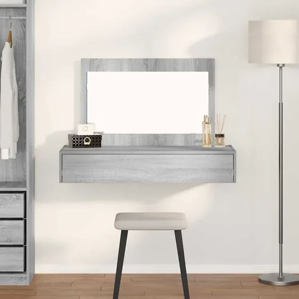 Table de Toilette Gris 100 x 40 x 70 cm Bois d'ingénierie