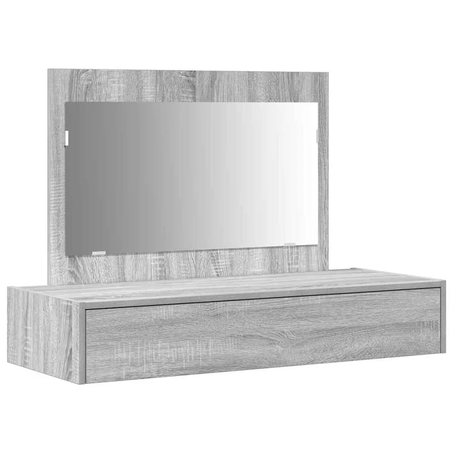 Table de Toilette Gris 100 x 40 x 70 cm Bois d'ingénierie - 2