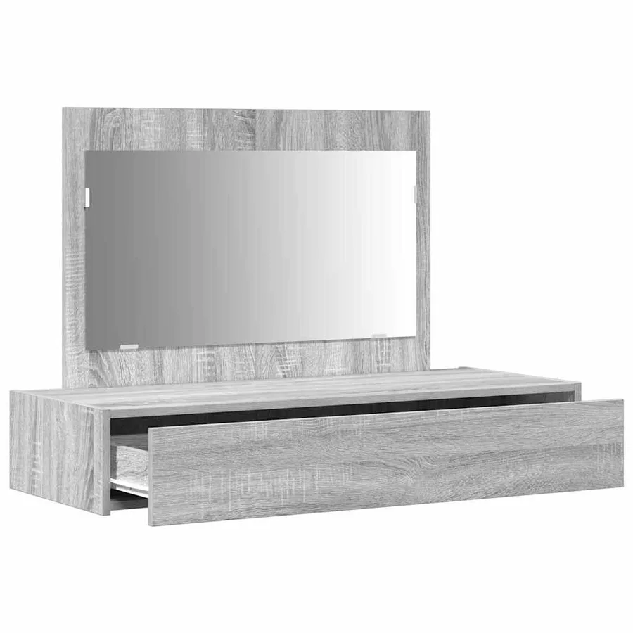 Table de Toilette Gris 100 x 40 x 70 cm Bois d'ingénierie - 5