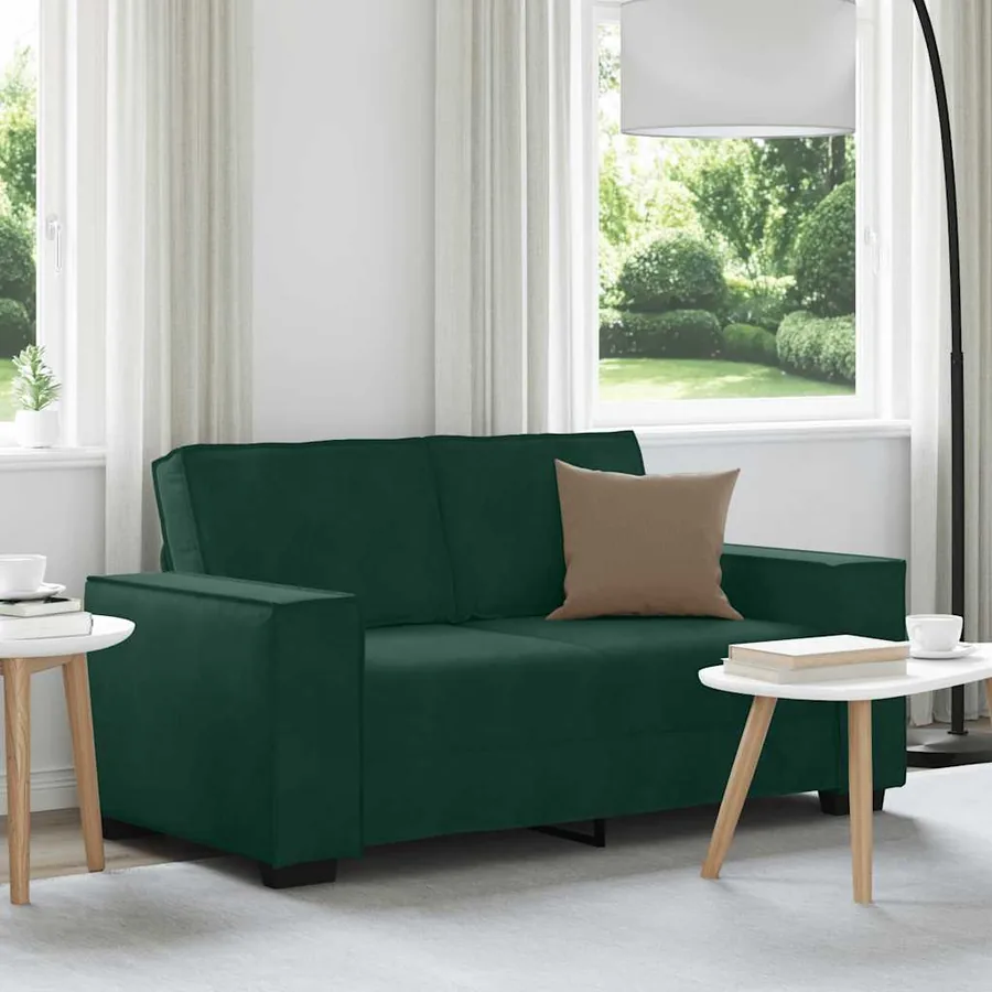 Canapé à 2 places Vert foncé 160x78x84 cm Velours