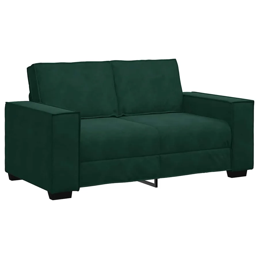 Canapé à 2 places Vert foncé 160x78x84 cm Velours - 2