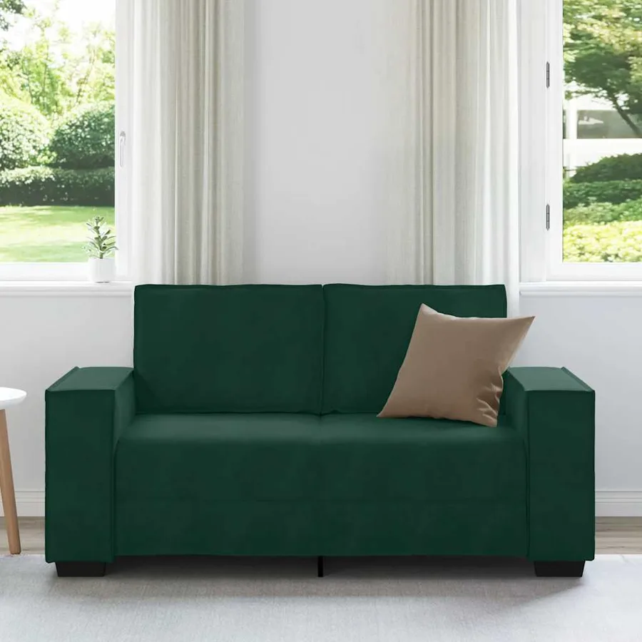 Canapé à 2 places Vert foncé 160x78x84 cm Velours - 3