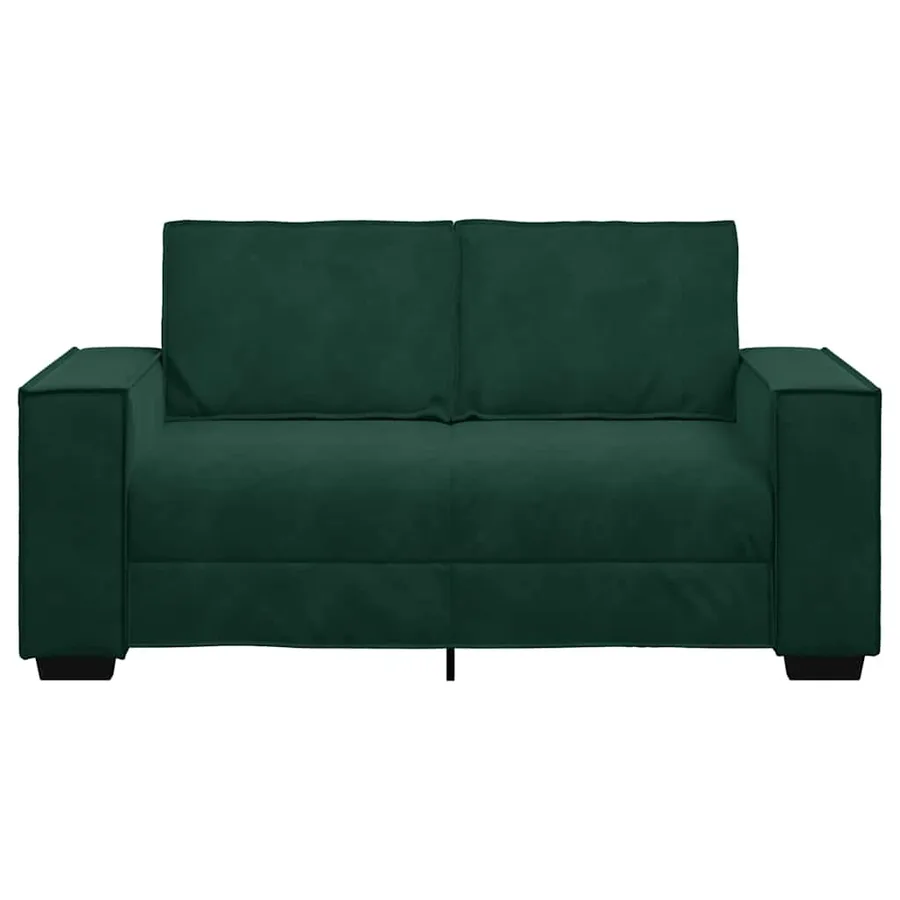 Canapé à 2 places Vert foncé 160x78x84 cm Velours - 4