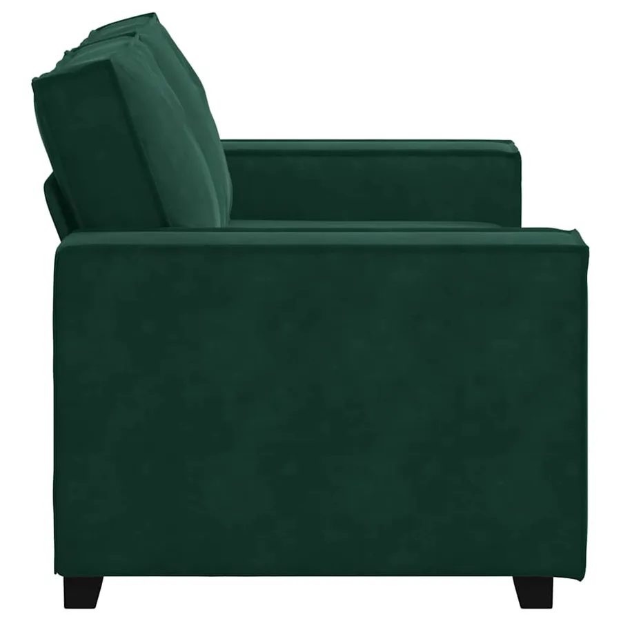 Canapé à 2 places Vert foncé 160x78x84 cm Velours - 5