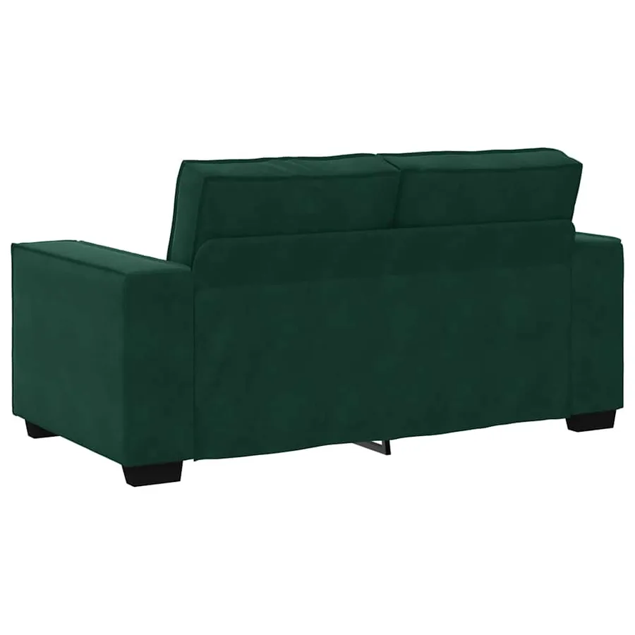 Canapé à 2 places Vert foncé 160x78x84 cm Velours - 6