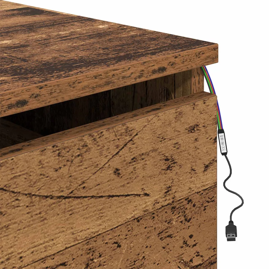 Cabinet de chevet mural avec tiroir Bois ancien 50 x 36 x 30 cm - 10
