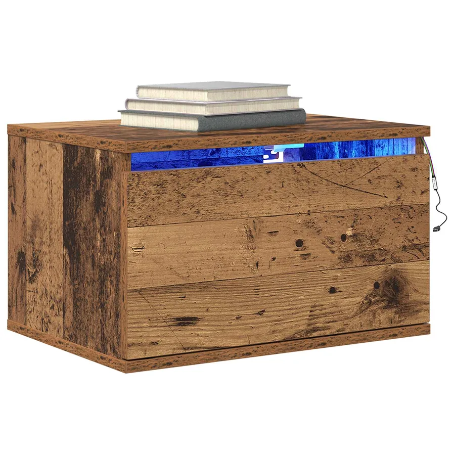 Cabinet de chevet mural avec tiroir Bois ancien 50 x 36 x 30 cm - 3
