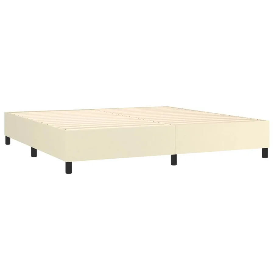 Sommier à lattes de lit avec matelas et LED Crème 200x200 cm - 5