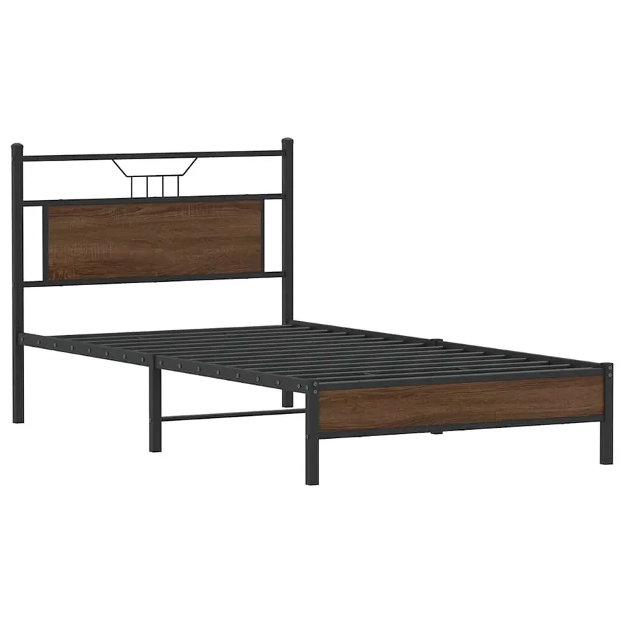 Cadre de lit sans matelas chêne marron 107x203 cm - 3