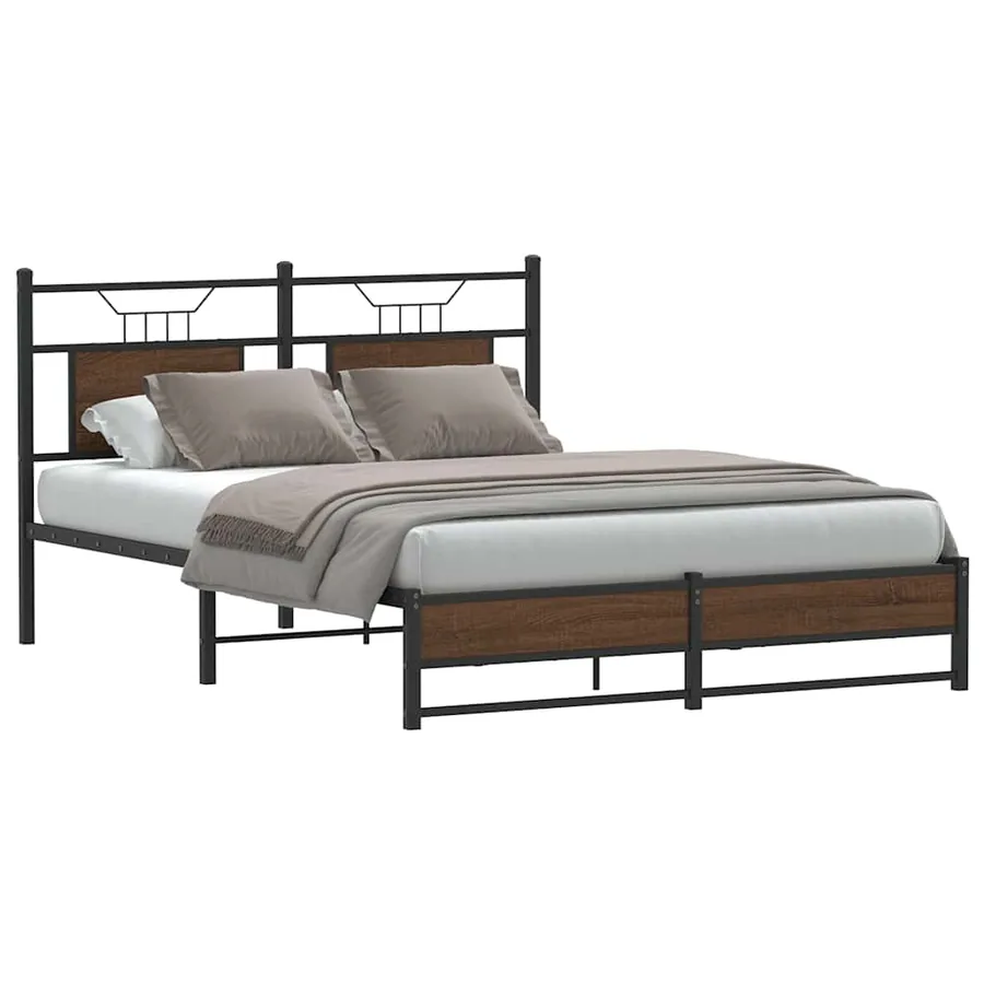 Cadre de lit sans matelas chêne marron 137x190 cm