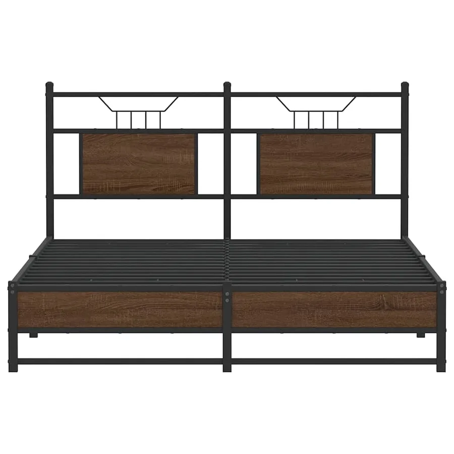 Cadre de lit sans matelas chêne marron 137x190 cm - 6