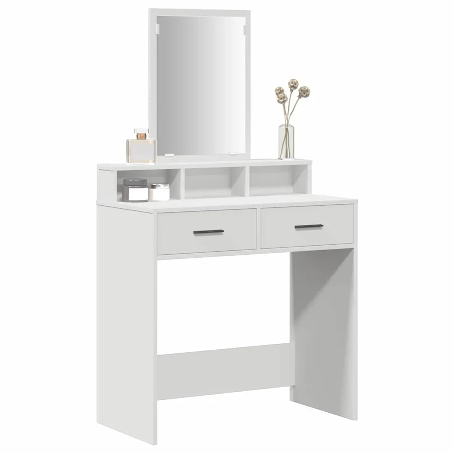 Table de Toilette Blanc 79 x 41 x 140 cm Bois d'ingénierie - 3