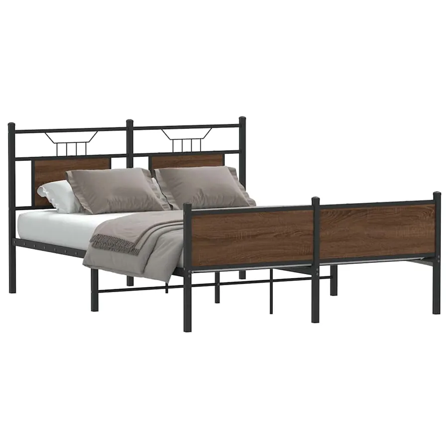 Cadre de lit sans matelas chêne marron 150x200 cm