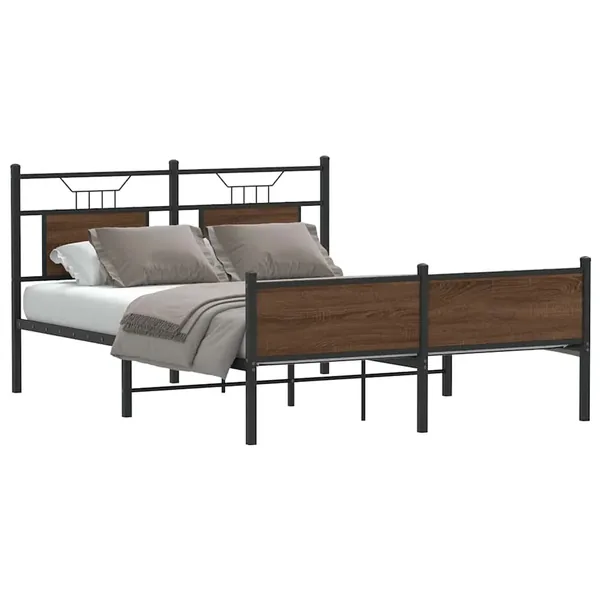 Cadre de lit sans matelas chêne marron 150x200 cm