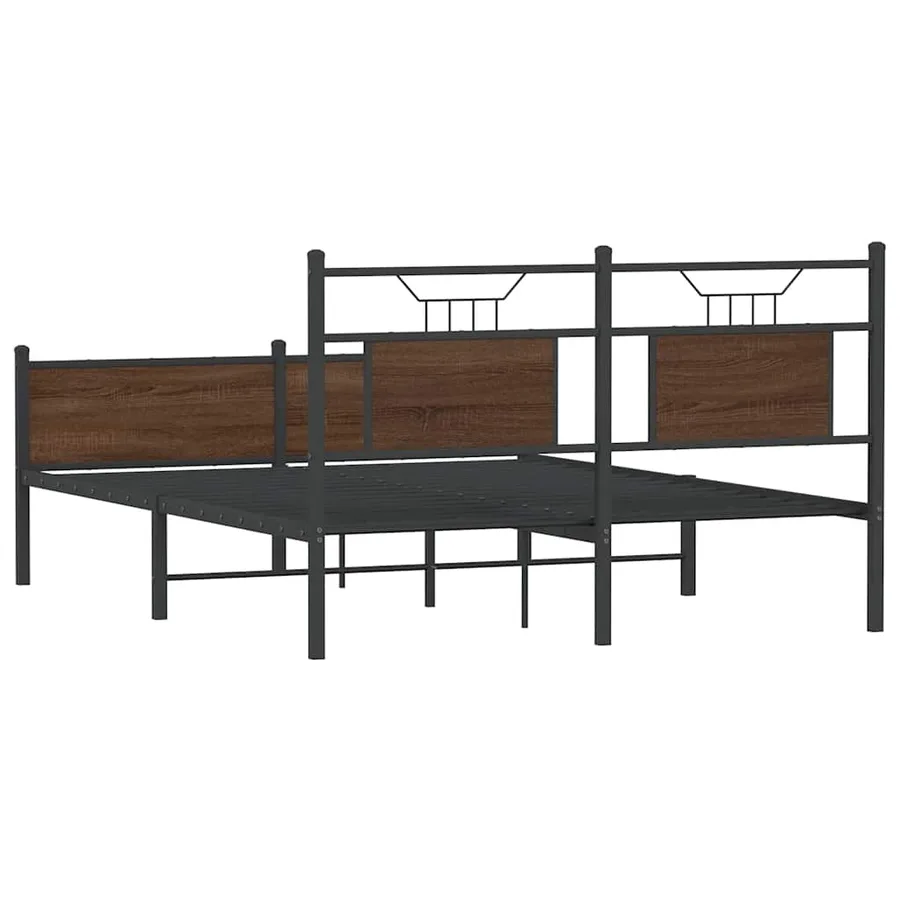 Cadre de lit sans matelas chêne marron 150x200 cm - 8