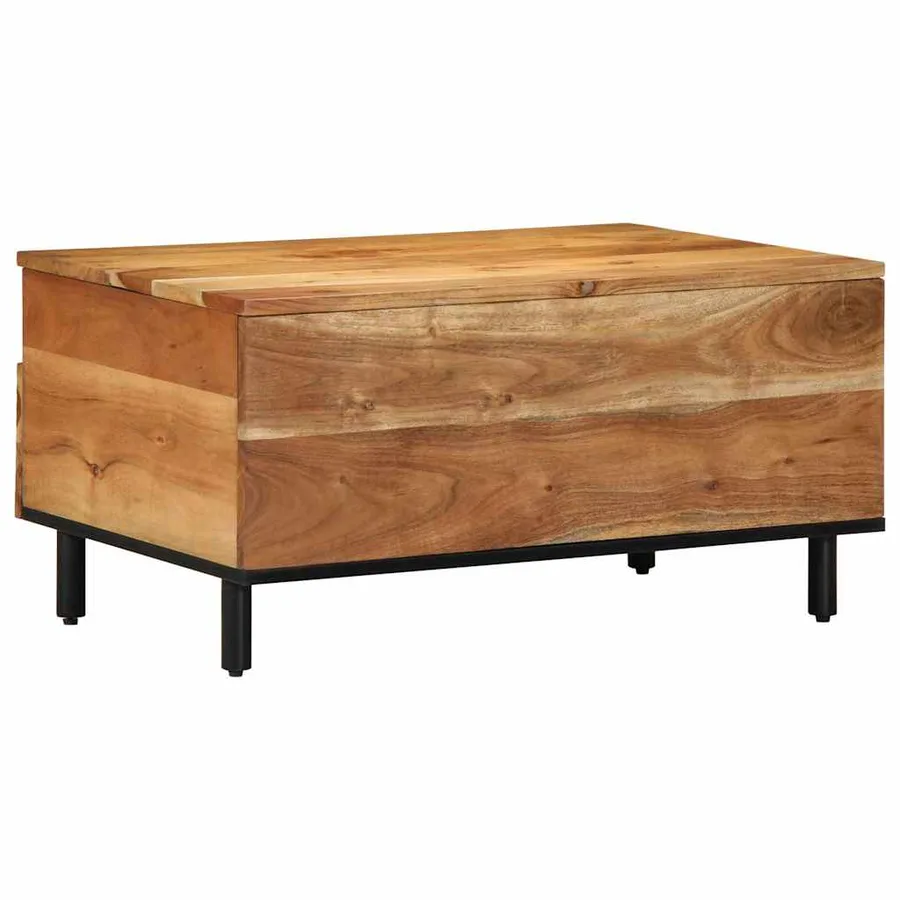 Table basse Marron 80 x 54 x 40 cm Bois d'Acacia Massif - 3