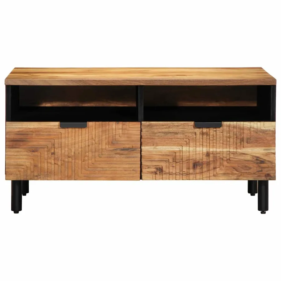 Table basse Marron 80 x 54 x 40 cm Bois d'Acacia Massif - 4