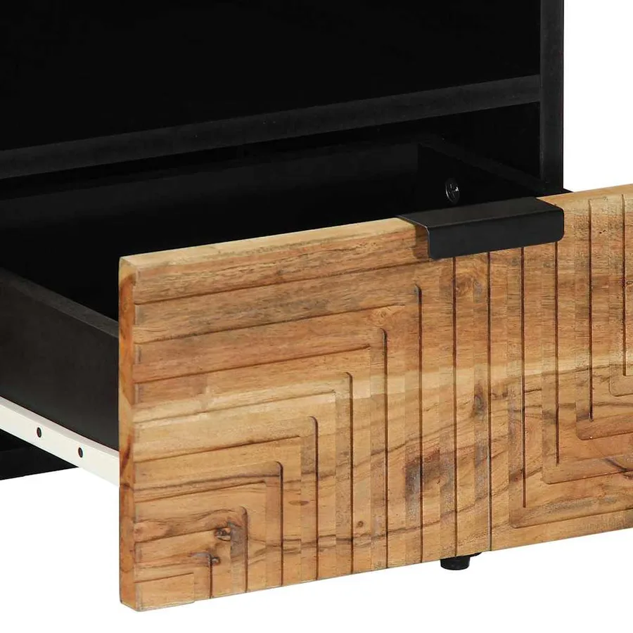 Table basse Marron 80 x 54 x 40 cm Bois d'Acacia Massif - 7