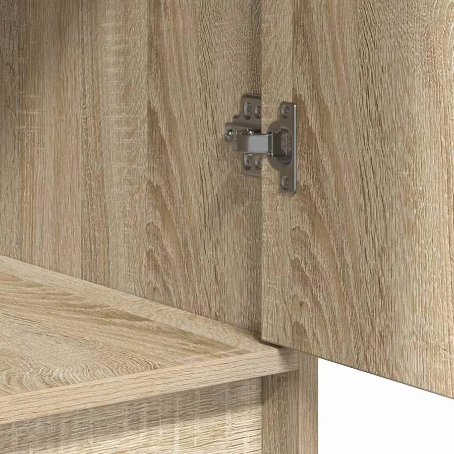 Table de Toilette avec tiroir 3 pcs Marron Bois d'ingénierie - 9