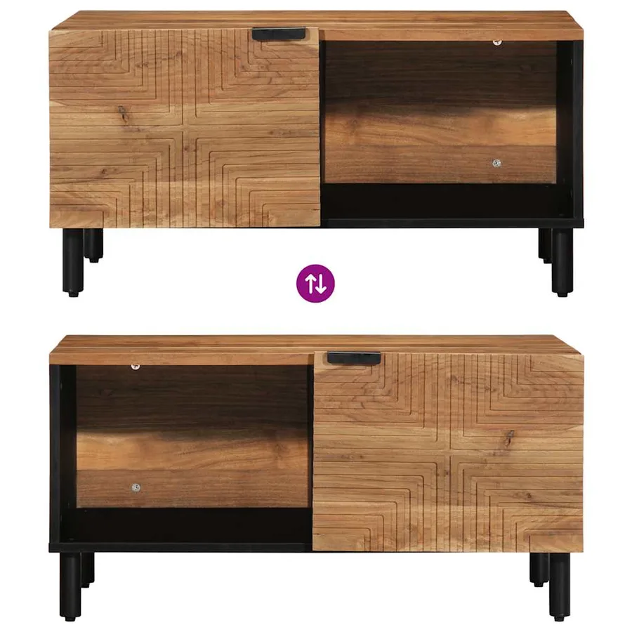 Table basse 80x50x40 cm en bois massif d'acacia - 6
