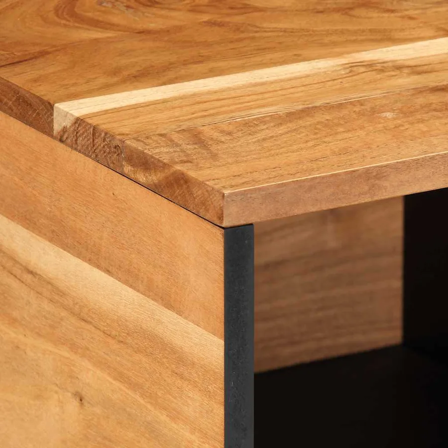 Table basse 80x50x40 cm en bois massif d'acacia - 8