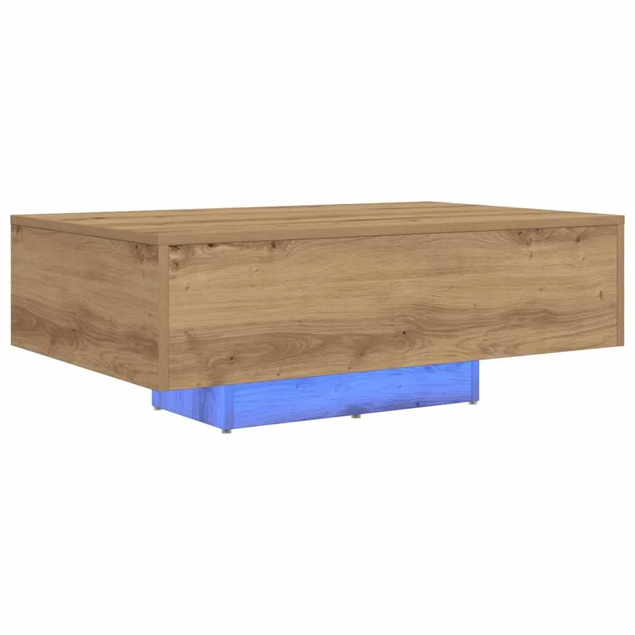 Table basse Chêne artisanal 85 x 55 x 31 cm Bois d'ingénierie - 4