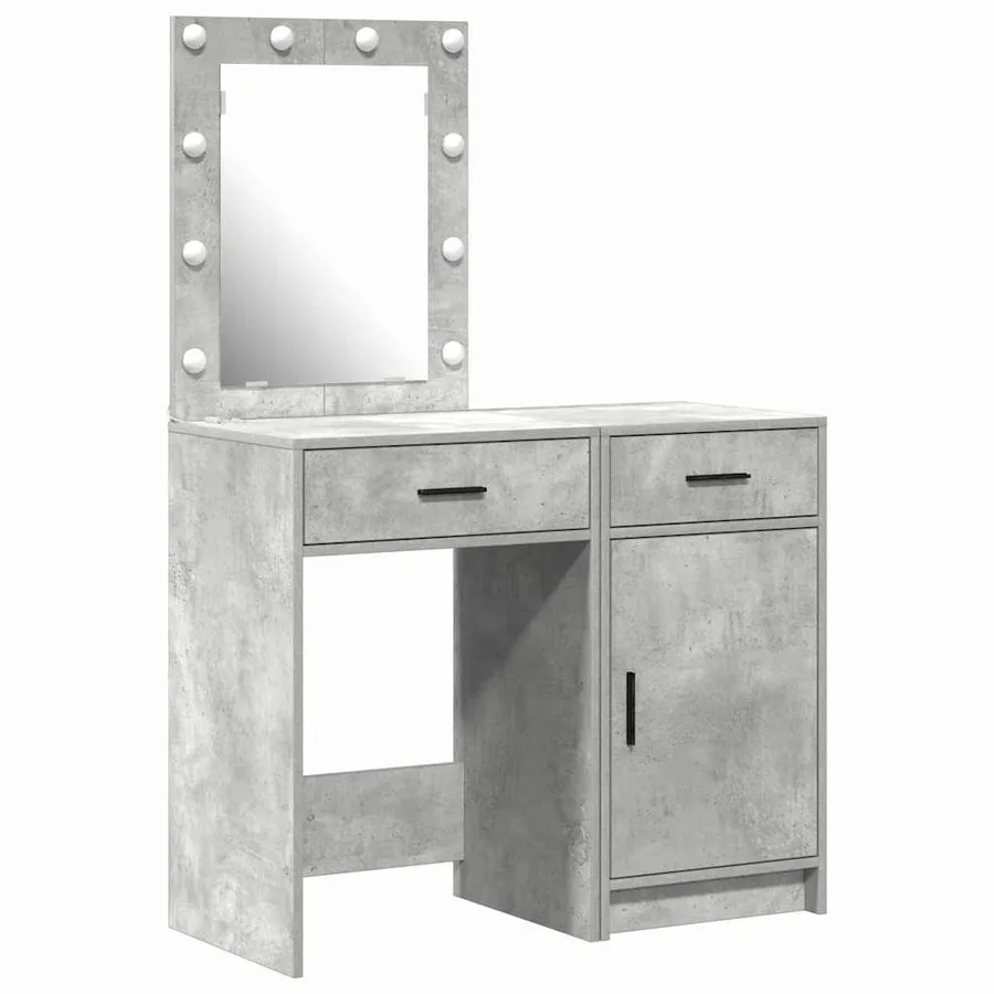 Table de Toilette 2 pcs Gris 50 x 41 x 135 cm Bois d'ingénierie - 2