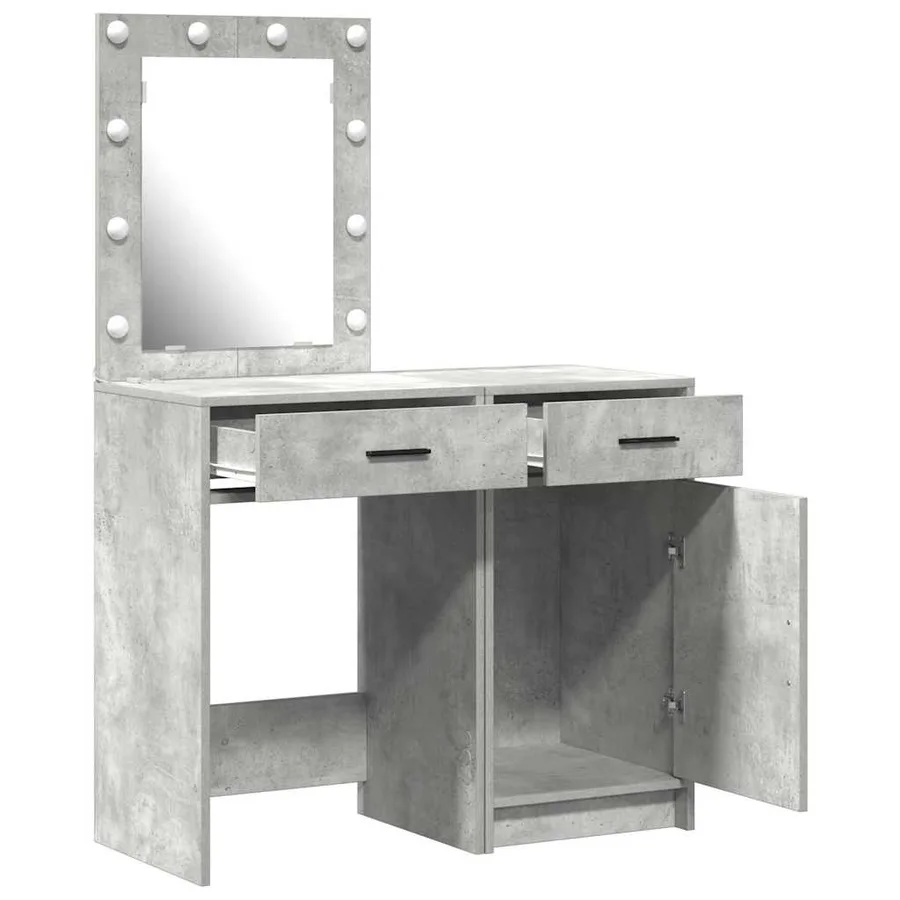 Table de Toilette 2 pcs Gris 50 x 41 x 135 cm Bois d'ingénierie - 6