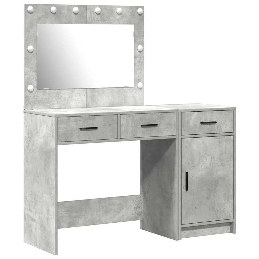 Table de Toilette avec tiroir 2 pcs Gris Bois d'ingénierie - 2