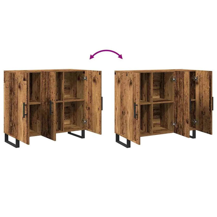 Buffet Bois ancien 90 x 34 x 80 cm Bois d'ingénierie - 11