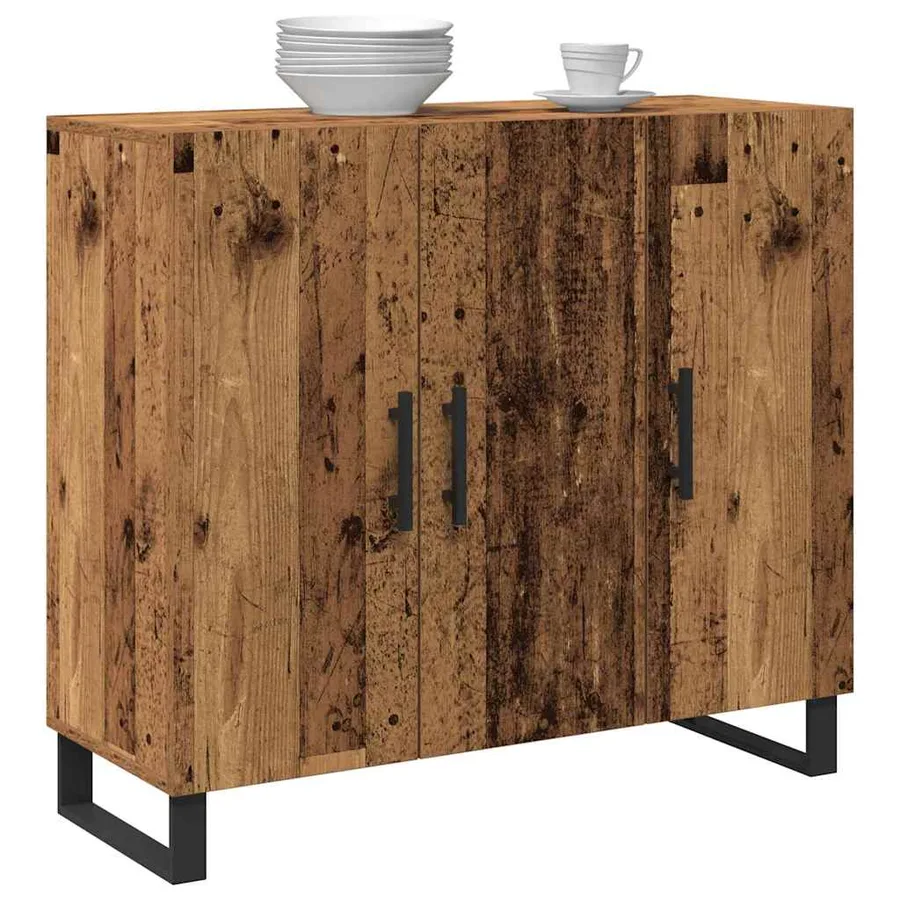 Buffet Bois ancien 90 x 34 x 80 cm Bois d'ingénierie - 3