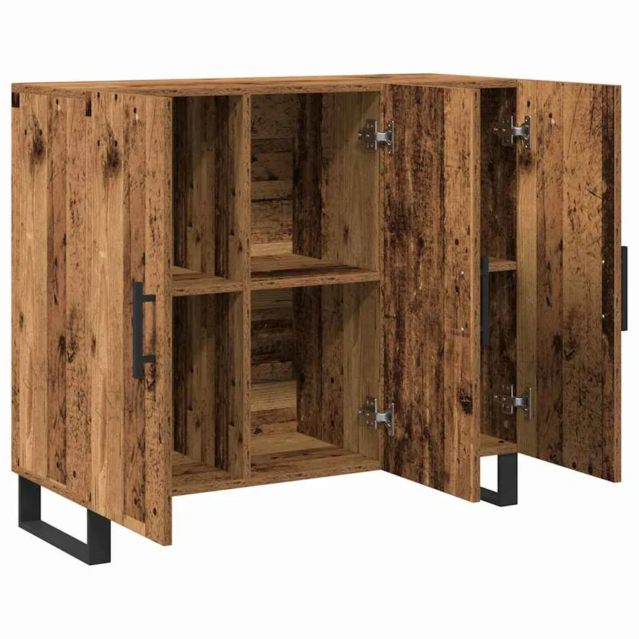Buffet Bois ancien 90 x 34 x 80 cm Bois d'ingénierie - 5