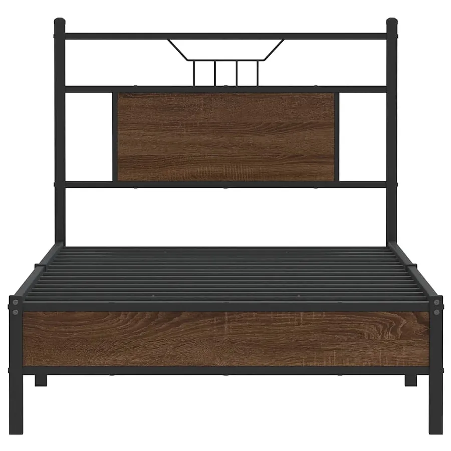 Cadre de lit sans matelas chêne marron 80x200cm bois ingénierie - 6